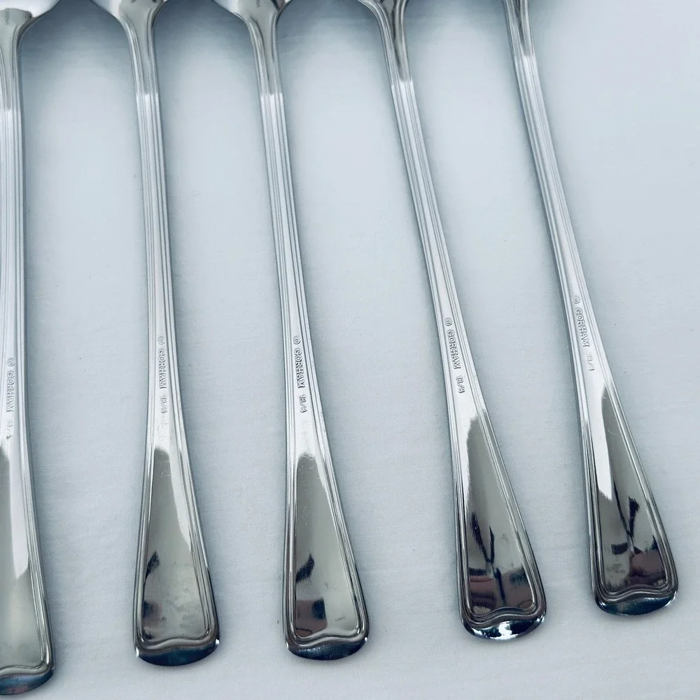 Gorham Silver Stainless Flatware MONET Lot of 7 Iced Tea Spoons